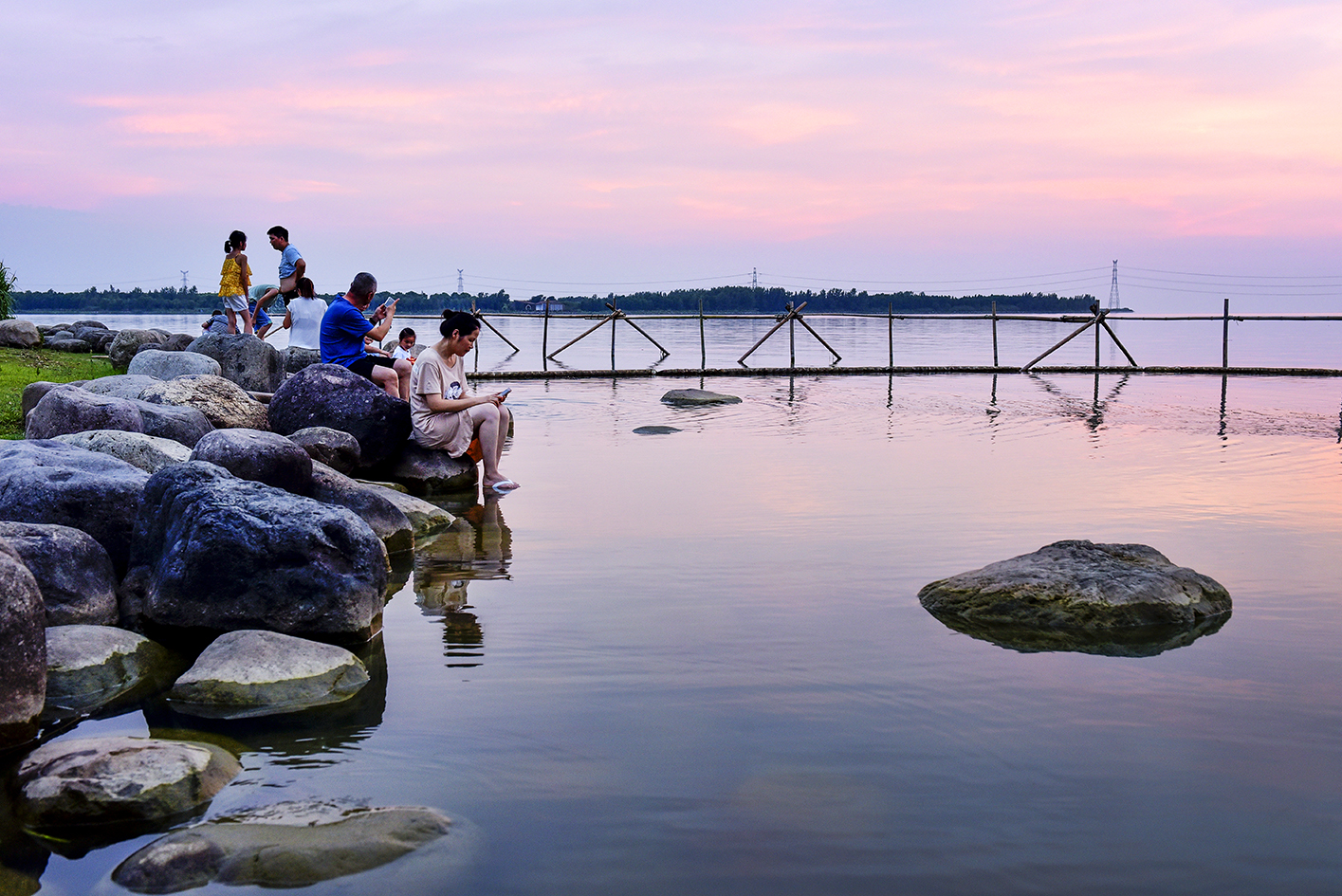 傍晚东太湖新城的景色