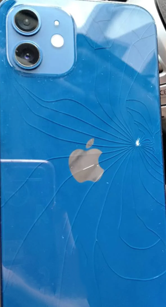 苹果12摔破屏的图片图片