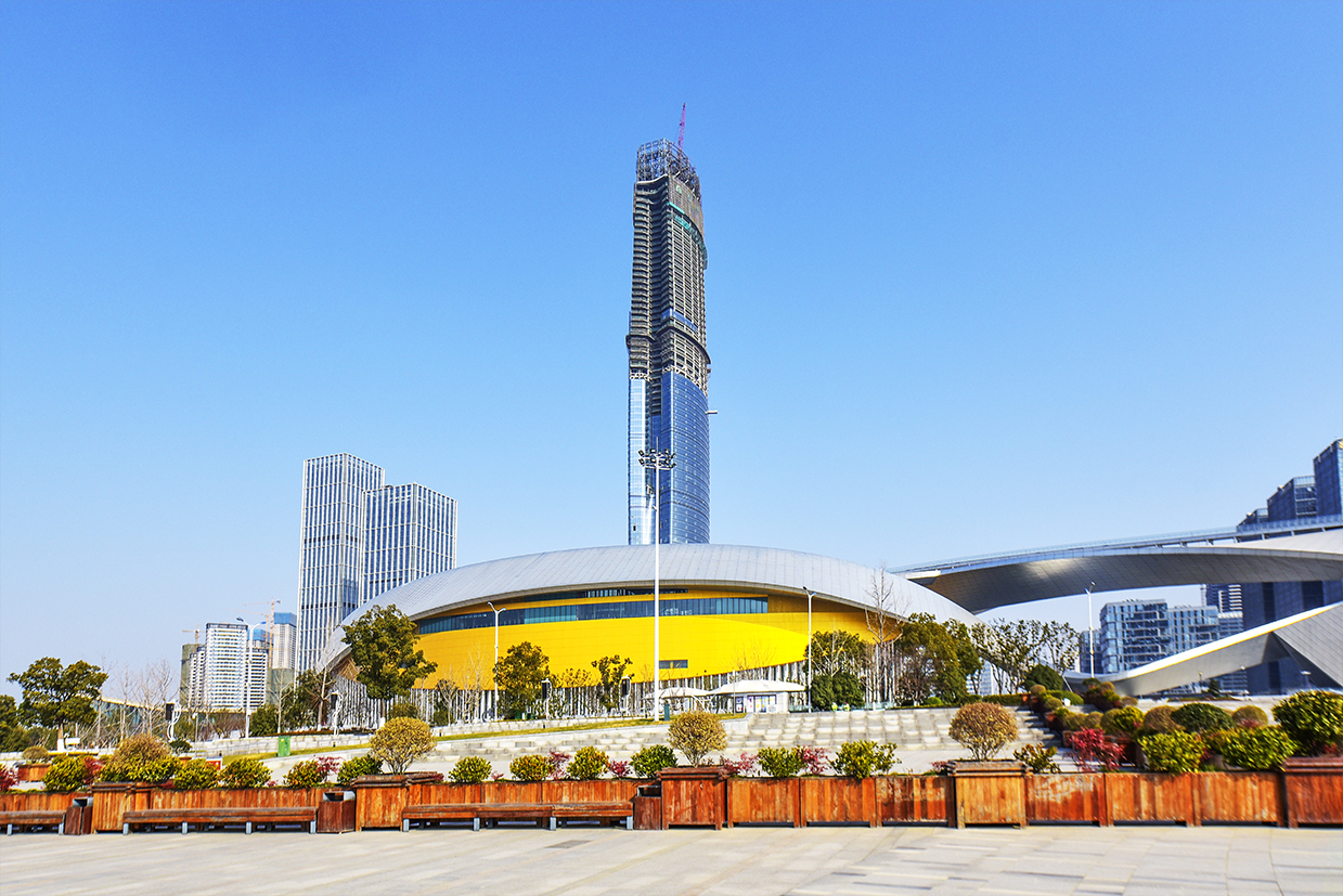 东太湖文化中心美丽的冬季景色