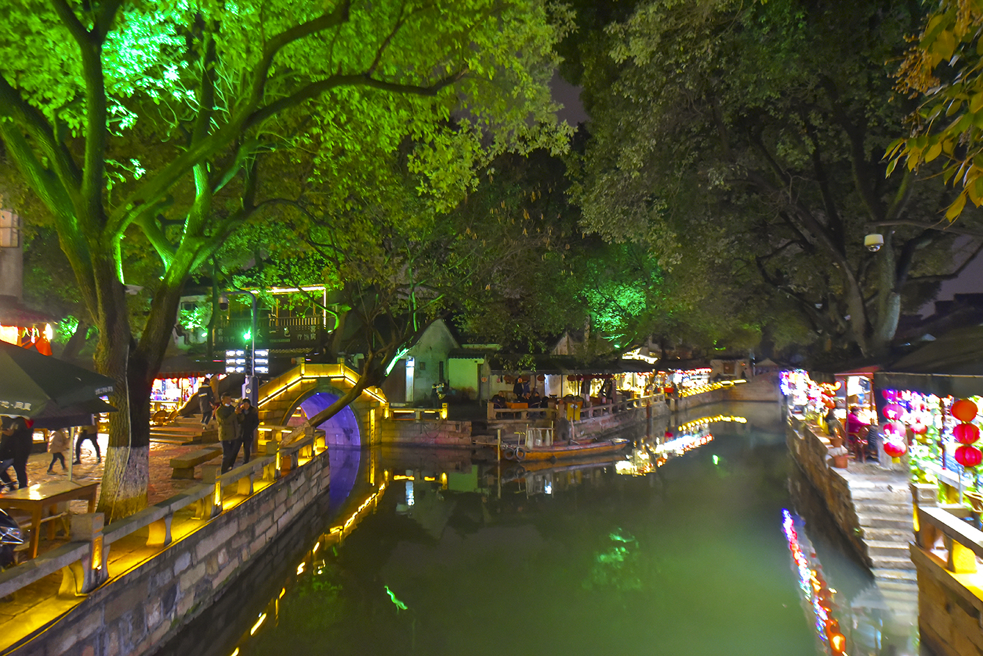 同里古镇大年初一夜景美