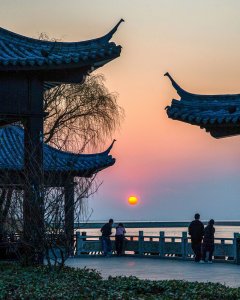 太湖落日