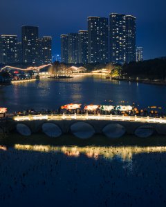 《生态园的桥影》